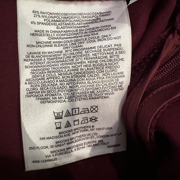 BROOKS BROTHERS FLEECE GIRLS SMALL PULL ON PANTS BURGUNDY RED - Picture 6 of 7